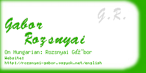 gabor rozsnyai business card